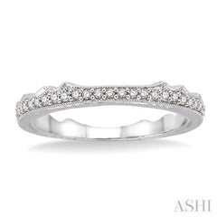 1/10 Ctw Round Cut Diamond Wedding Band in 14K White Gold