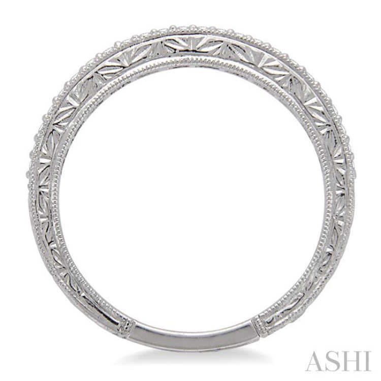 1/10 Ctw Round Cut Diamond Wedding Band in 14K White Gold