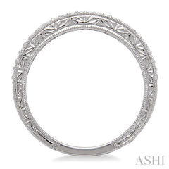 1/10 Ctw Round Cut Diamond Wedding Band in 14K White Gold