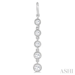 5/8 Ctw Circular Rose Cut Diamond Fashion Earrings in 14K White Gold