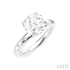 1/6 Ctw Round Shape Round Cut Diamond Semi-Mount Engagement Ring in 14K White Gold