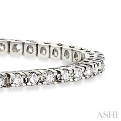 4 Ctw Square Shape Round Cut Diamond Tennis Bracelet in 14K White Gold