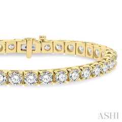 12 Ctw Square Shape Round Cut Diamond Tennis Bracelet in 14K Yellow Gold