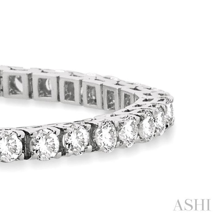 9 Ctw Square Shape Round Cut Diamond Tennis Bracelet in 14K White Gold