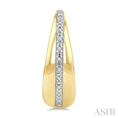 1/10 Ctw Bold Round Cut Diamond Panel Fashion Hoop Earrings in Yellow Gold Vermeil