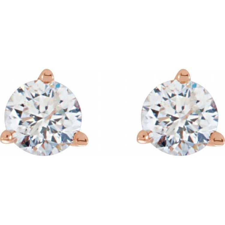14K Rose Gold 1/2 CTW Natural Diamond Stud Earrings