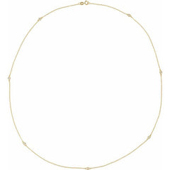 14K Yellow Gold 1 3/4 CTW Natural Diamond 7-Station 24" Necklace