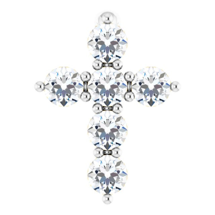 Sterling Silver 1/6 CTW Natural Diamond Cross Pendant