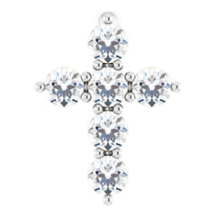 Sterling Silver 1/6 CTW Natural Diamond Cross Pendant
