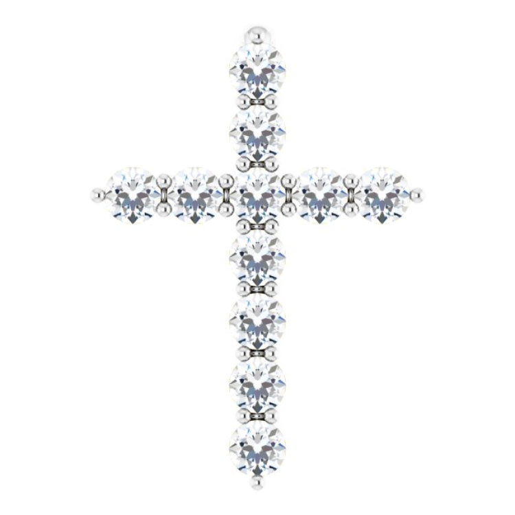 Platinum 1/4 CTW Natural Diamond Cross Pendant
