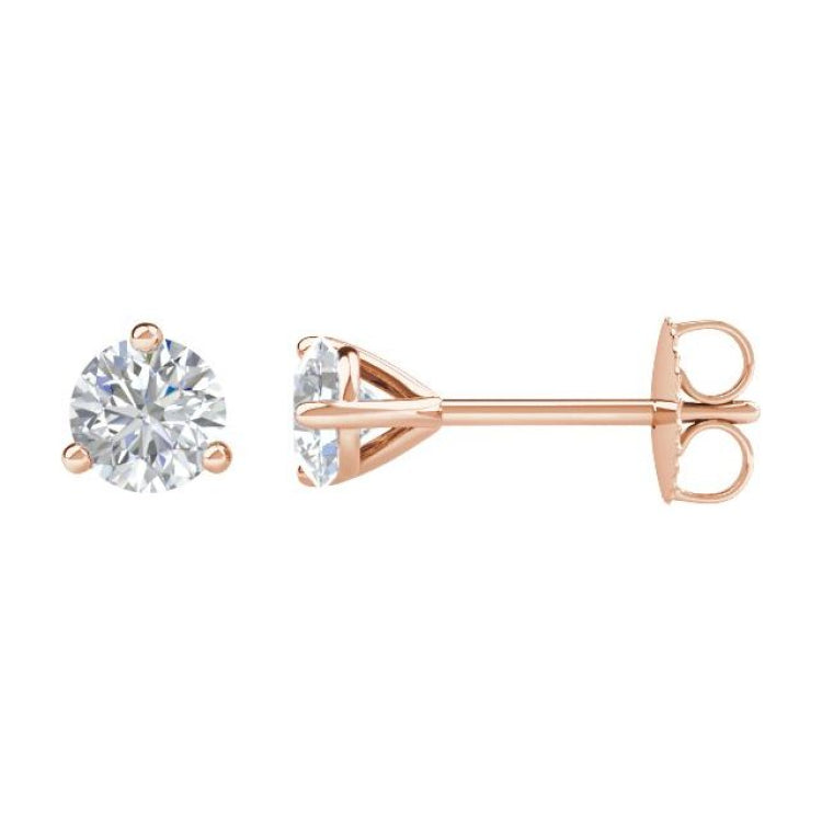 14K Rose Gold 3/4 CTW Natural Diamond Stud Earrings