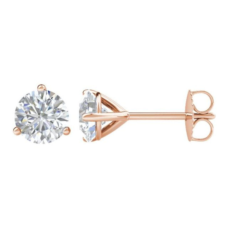 14K Rose Gold 1 CTW Natural Diamond Stud Earrings