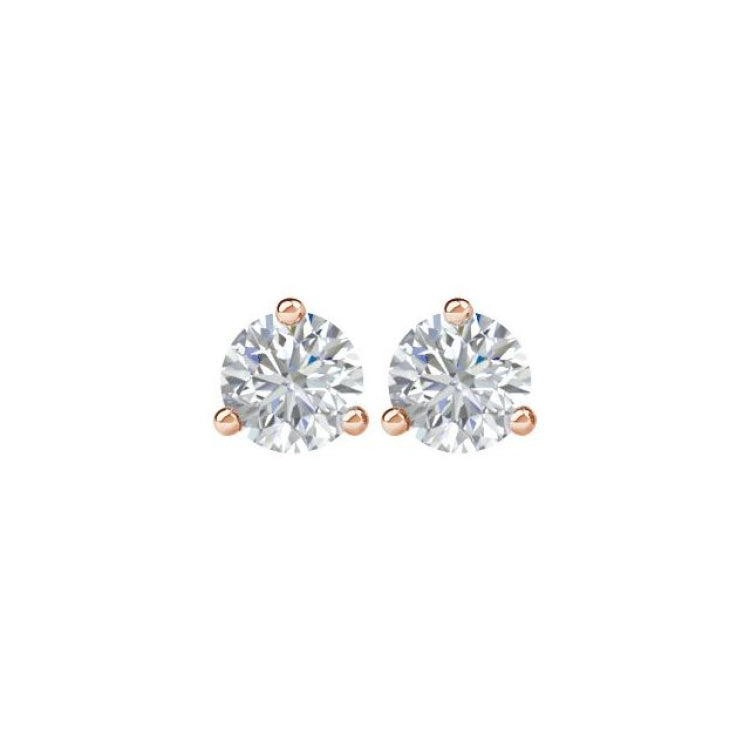 14K Rose Gold 1 1/2 CTW Natural Diamond Stud Earrings