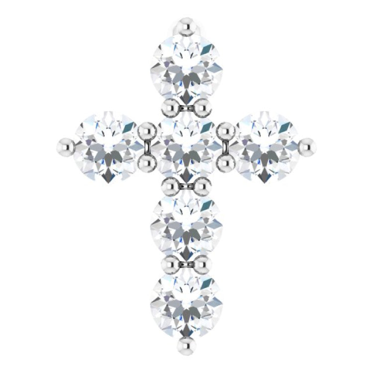 14K White Gold 1/4 CTW Natural Diamond Cross Pendant