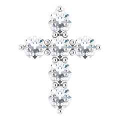 Platinum 1/4 CTW Natural Diamond Cross Pendant