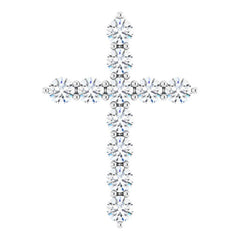 Platinum 3/8 CTW Natural Diamond Cross Pendant