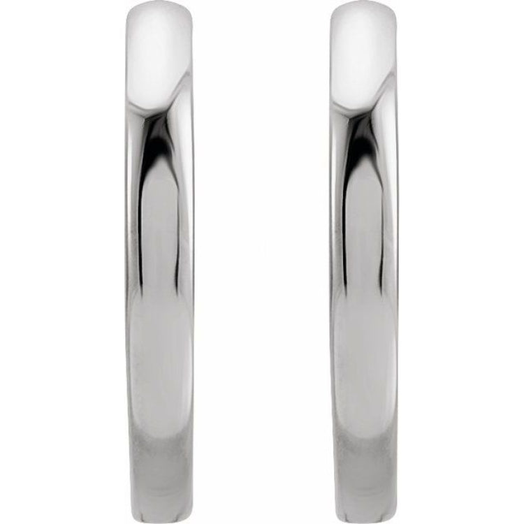 Platinum Hinged 12.5 mm Hoop Earrings
