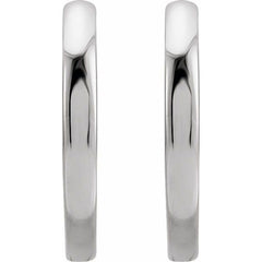 Platinum Hinged 12.5 mm Hoop Earrings