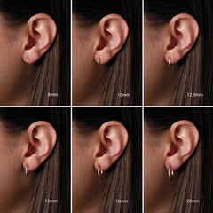 Platinum Hinged 12.5 mm Hoop Earrings