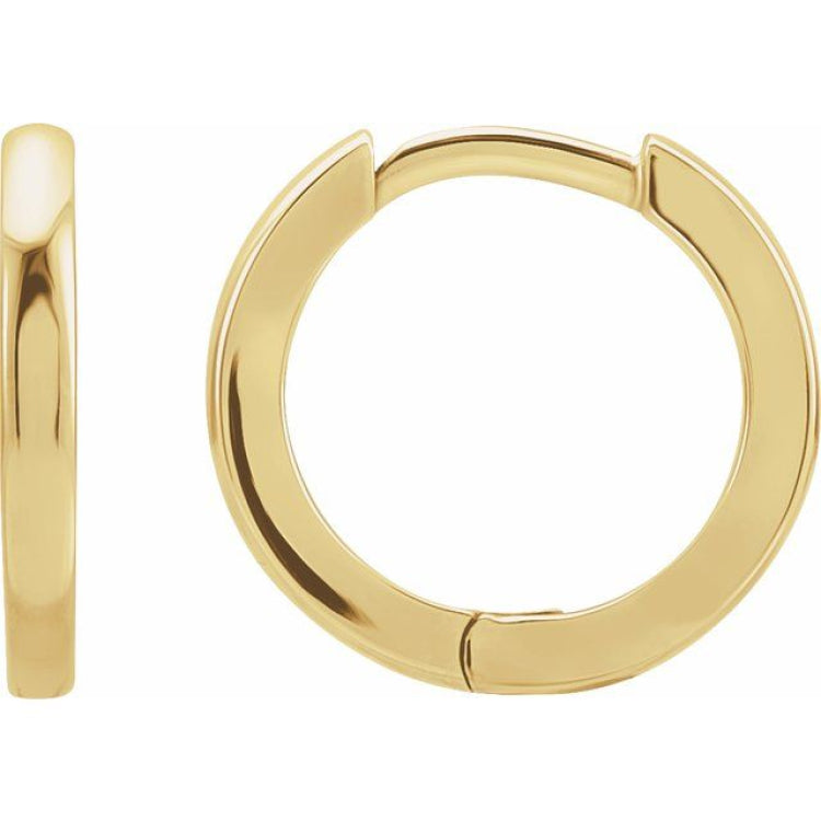 14K Yellow Gold Hinged 15 mm Hoop Earring