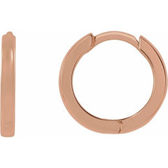14K Rose Gold Hinged 10 mm Hoop Earrings