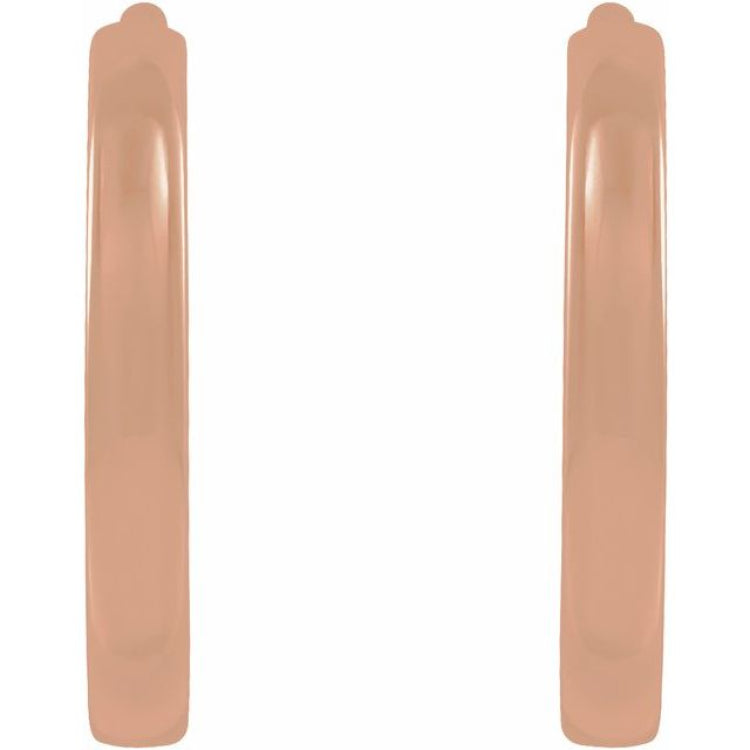 14K Rose Gold Hinged 10 mm Hoop Earrings