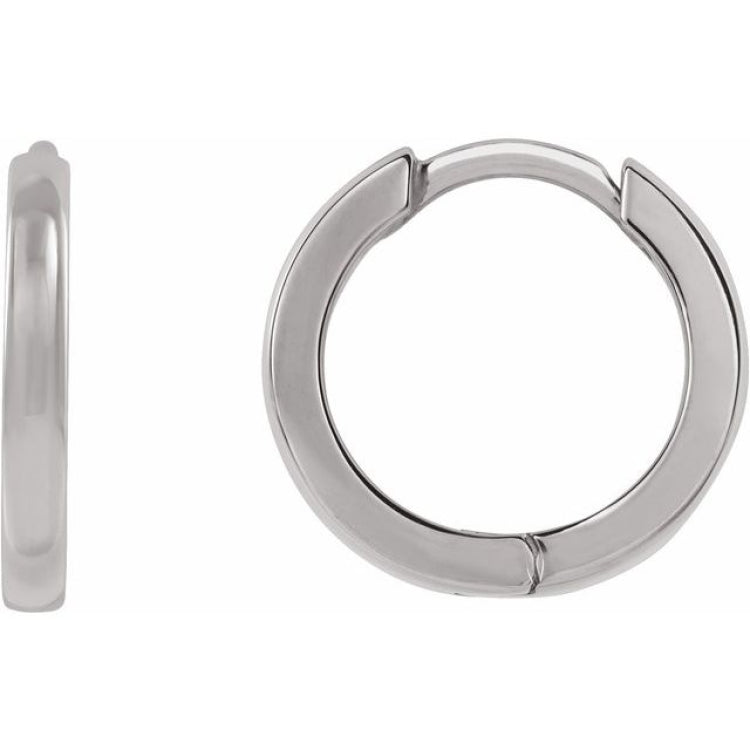Platinum Hinged 10 mm Hoop Earrings