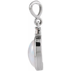 Platinum 8x6 mm Natural Ethiopian Opal & .03 CT Natural Diamond Pendant