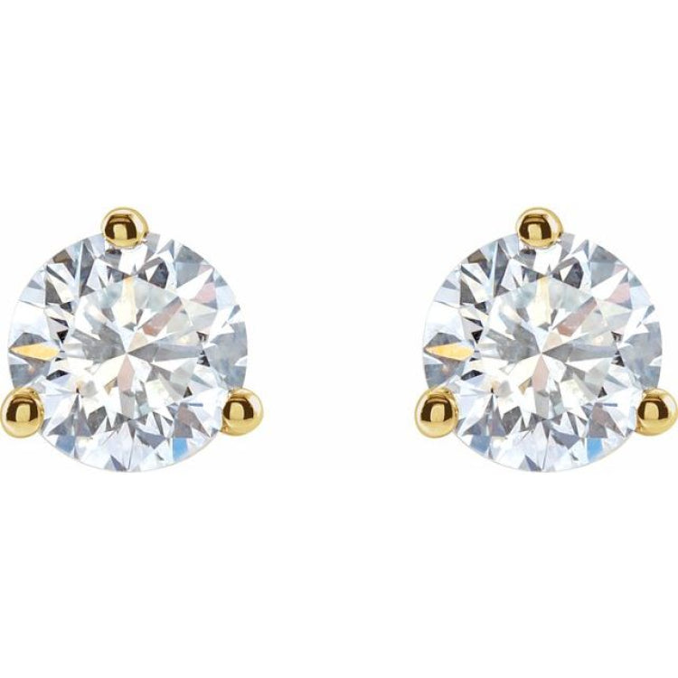 14K Yellow Gold 1 1/5 CTW Lab-Grown Diamond Stud Earrings