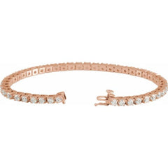 14K Rose Gold 5 CTW Natural Diamond Line 7 1/4" Bracelet