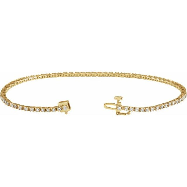 14K Yellow Gold 1 CTW Lab-Grown Diamond Line 7 1/4" Bracelet