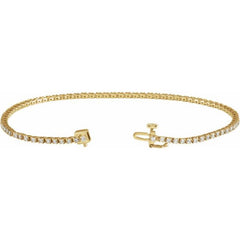 14K Yellow Gold 1 CTW Lab-Grown Diamond Line 7 1/4" Bracelet