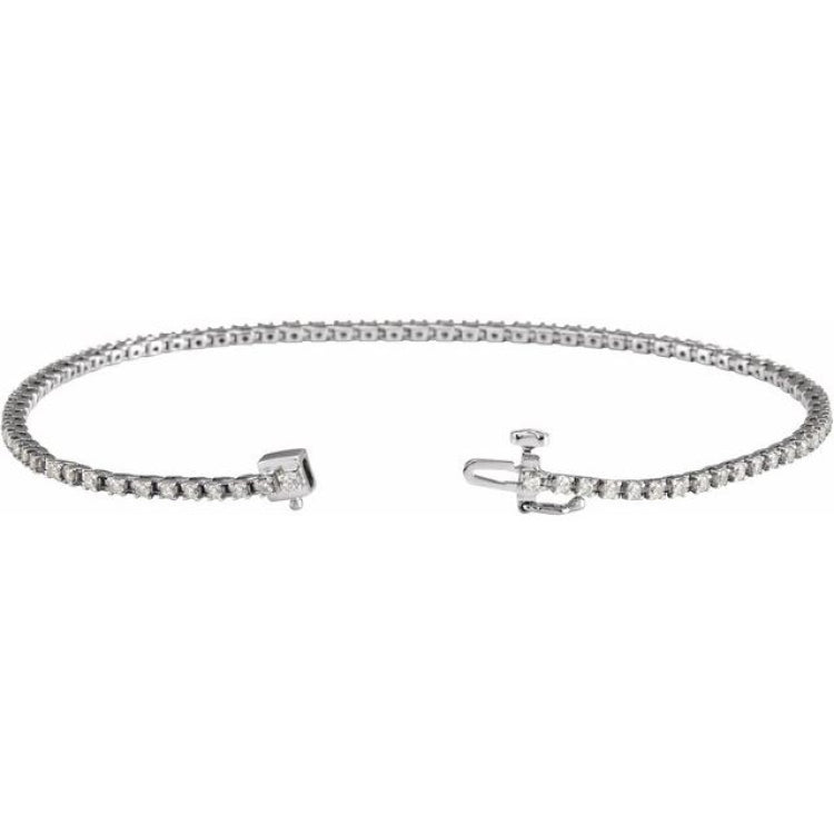 14K White Gold 1 CTW Lab-Grown Diamond Line 7 1/4" Bracelet