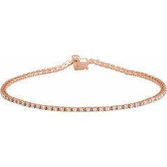 14K Rose Gold 1 CTW Lab-Grown Diamond Line 7 1/4" Bracelet