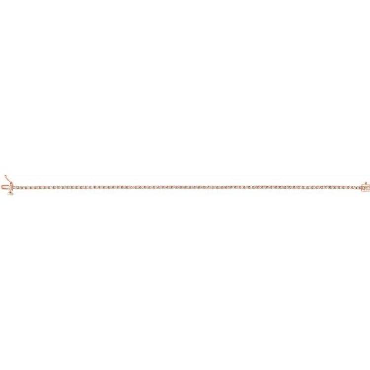 14K Rose Gold 1 CTW Lab-Grown Diamond Line 7 1/4" Bracelet