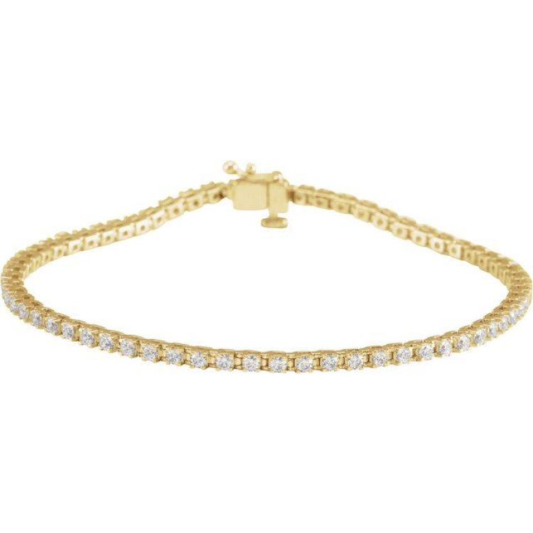 14K Yellow Gold 2 CTW Lab-Grown Diamond Line 7 1/4" Bracelet