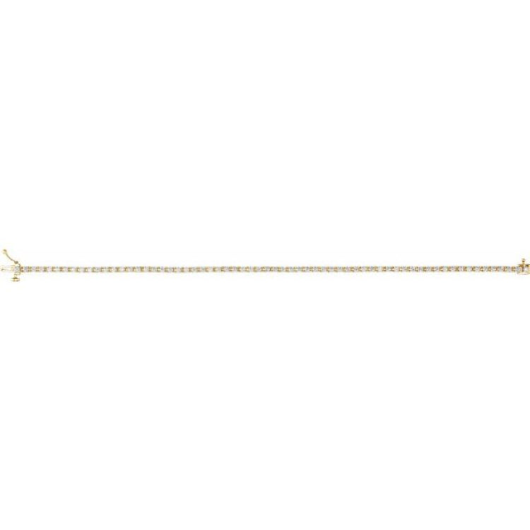 14K Yellow Gold 2 CTW Lab-Grown Diamond Line 7 1/4" Bracelet