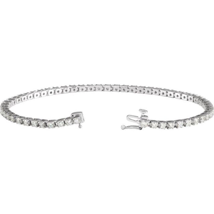14K White Gold 3 CTW Lab-Grown Diamond Line 7 1/4" Bracelet