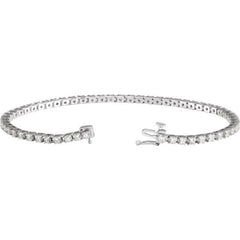 14K White Gold 3 CTW Lab-Grown Diamond Line 7 1/4" Bracelet
