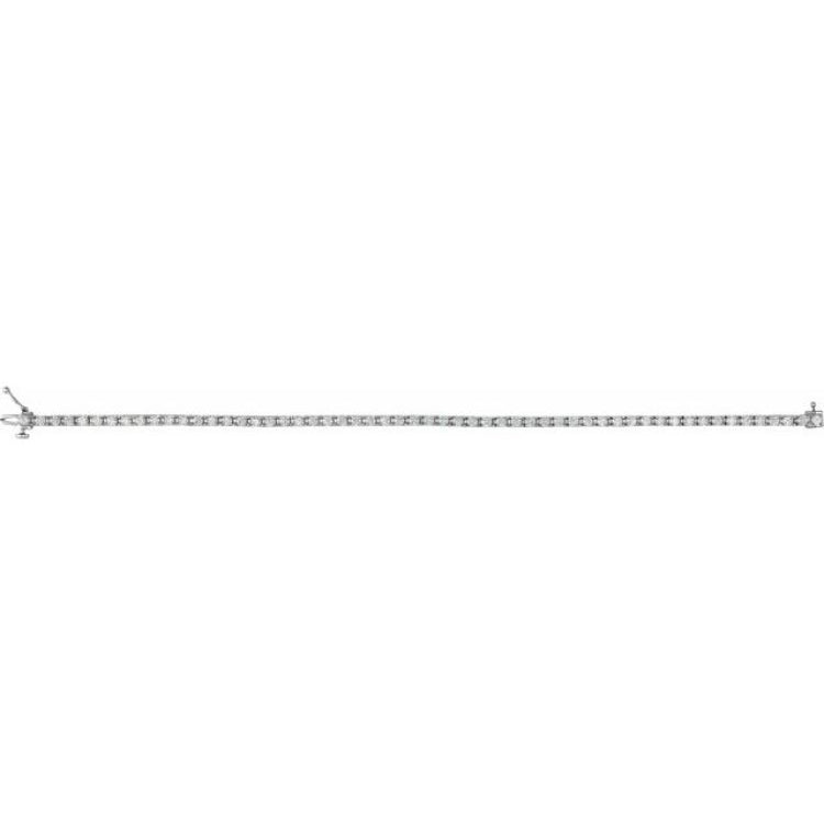 14K White Gold 3 CTW Lab-Grown Diamond Line 7 1/4" Bracelet