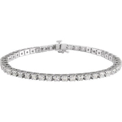 14K White Gold 5 CTW Lab-Grown Diamond Line 7 1/4" Bracelet