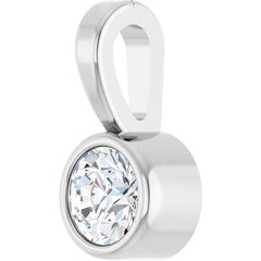 Sterling Silver .06 CT Natural Diamond Bezel-Set Solitaire Pendant