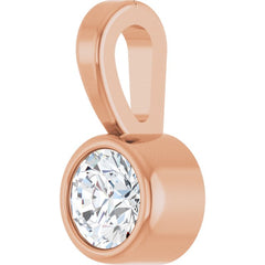 14K Rose Gold .06 CT Natural Diamond Bezel-Set Solitaire Pendant