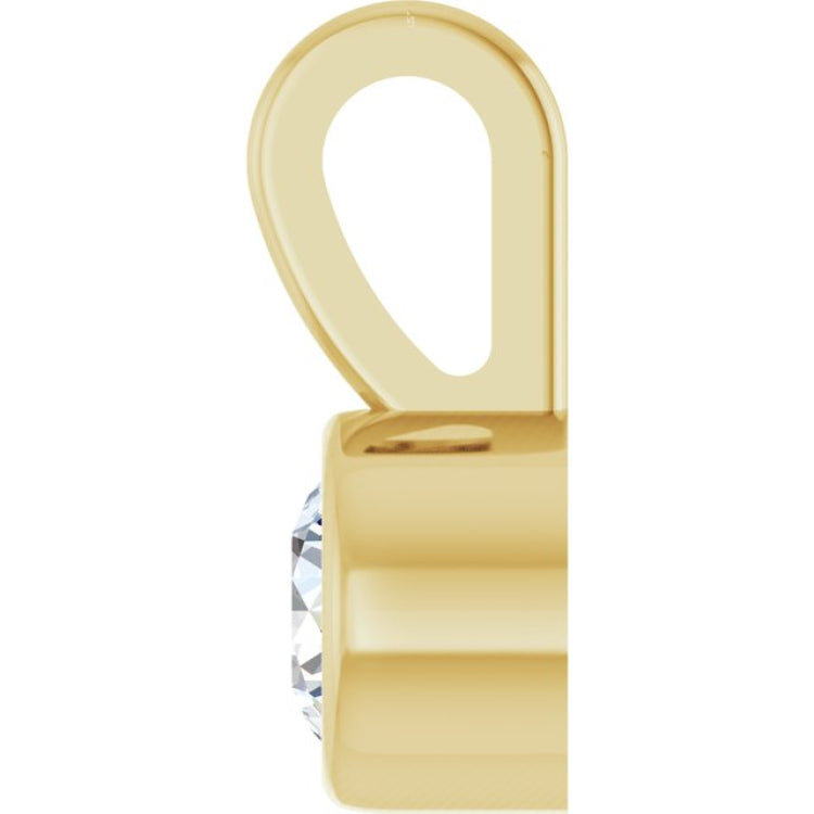14K Yellow Gold .06 CT Natural Diamond Bezel-Set Solitaire Pendant