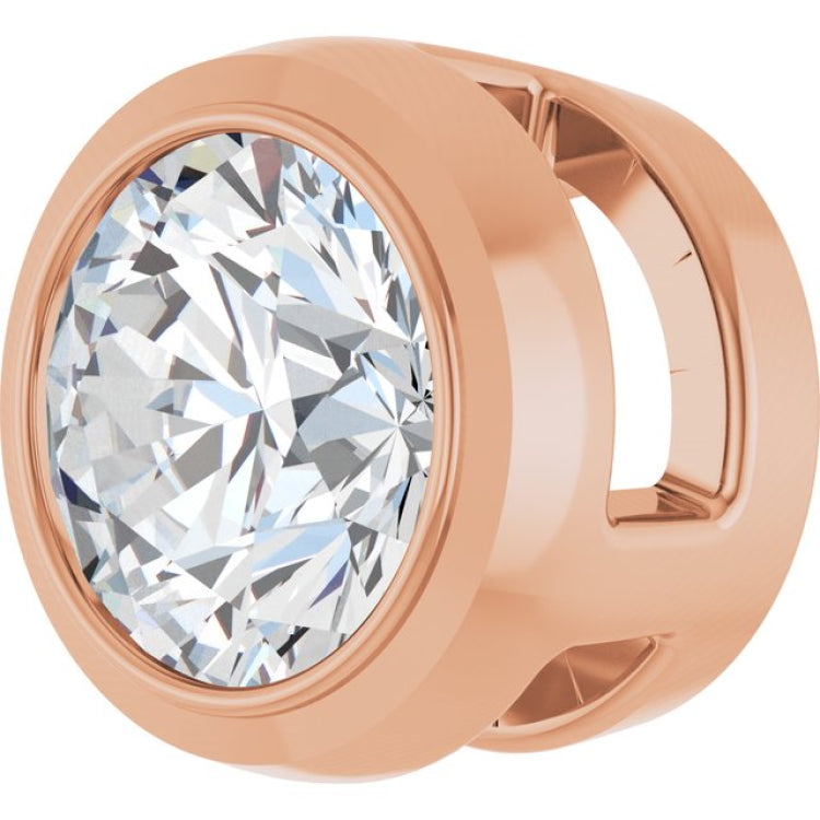 14K Rose Gold 1/3 CT Natural Diamond Slide Pendant