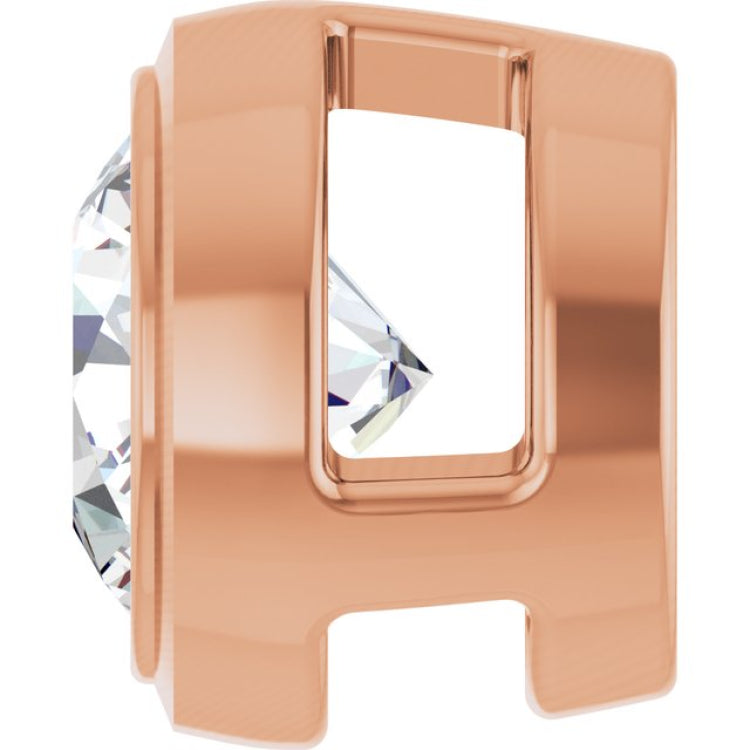 14K Rose Gold 1/3 CT Natural Diamond Slide Pendant