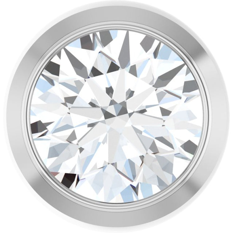 14K White Gold 1/3 CT Natural Diamond Slide Pendant