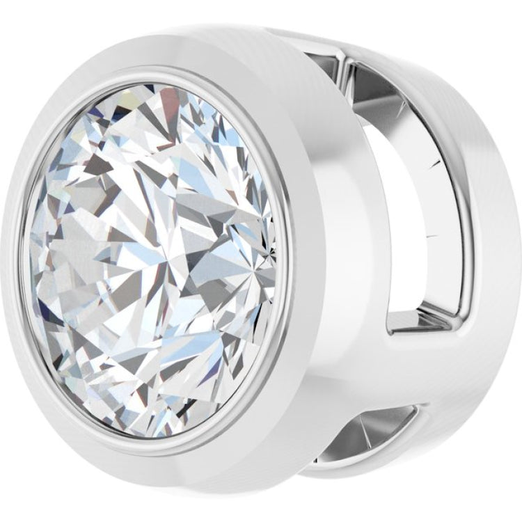 14K White Gold 1/3 CT Natural Diamond Slide Pendant