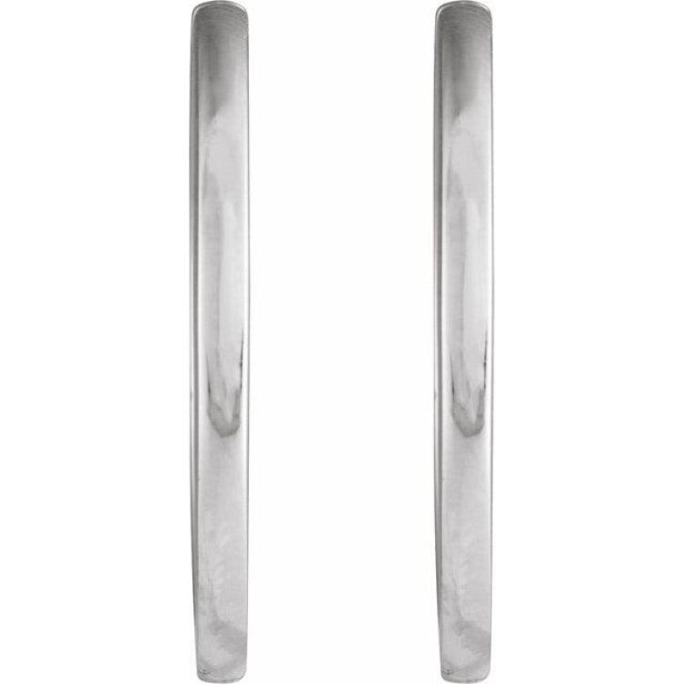 14K White Gold Hinged 20 mm Hoop Earrings