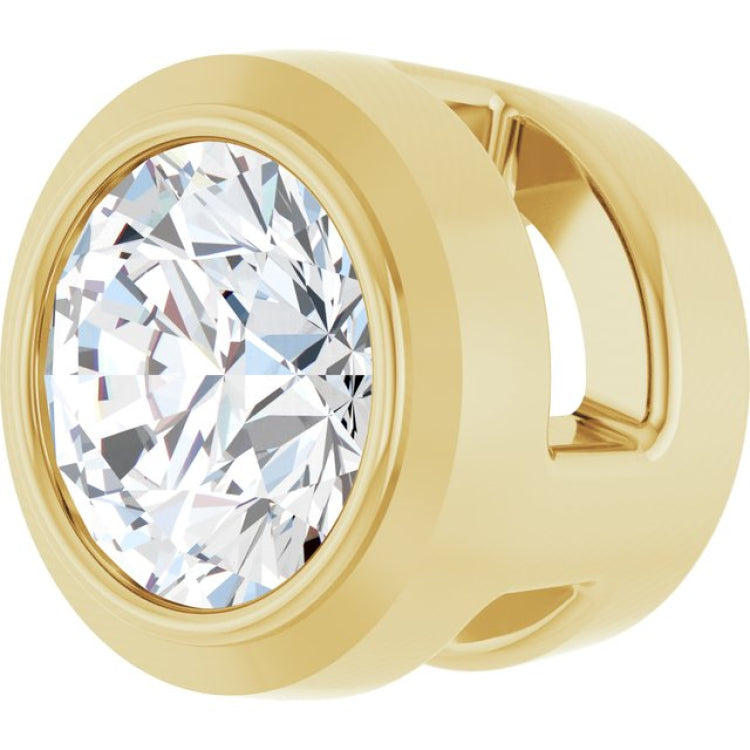 14K Yellow Gold 1/10 CT Natural Diamond Slide Pendant